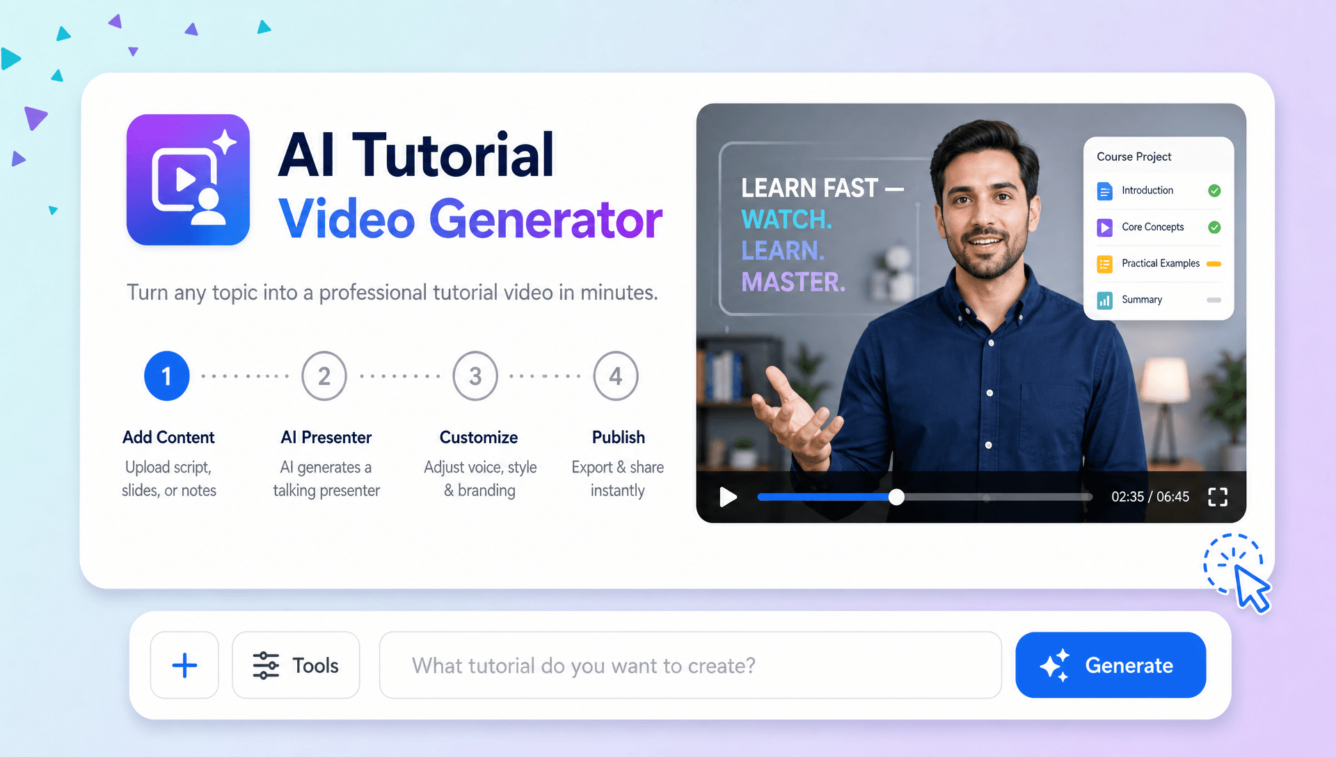 AI Tutorial Video Generator Online β Create Professional Tutorial Videos with AI AI Tutorial Video Generator Online β Create Professional Tutorial Videos with AI
